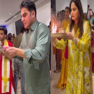 Salman Khan ne Apne pure Parivar ke sath manaya Ganesh chaturthi ka tyohar Shri Ganesh Ki Aarti karte najar aaya pura Khan parivar